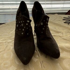 Kathy Van Zeeland grey Studded Ankle Boots